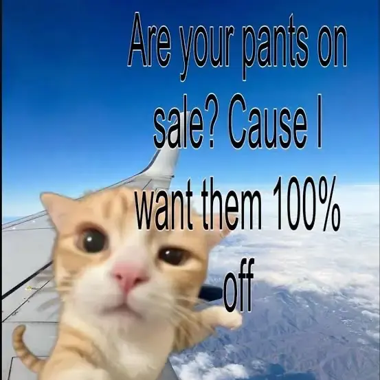 Are your pants on sale? Cause I want them 100% off