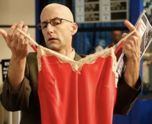 dean pelton eyeing red lingerie 