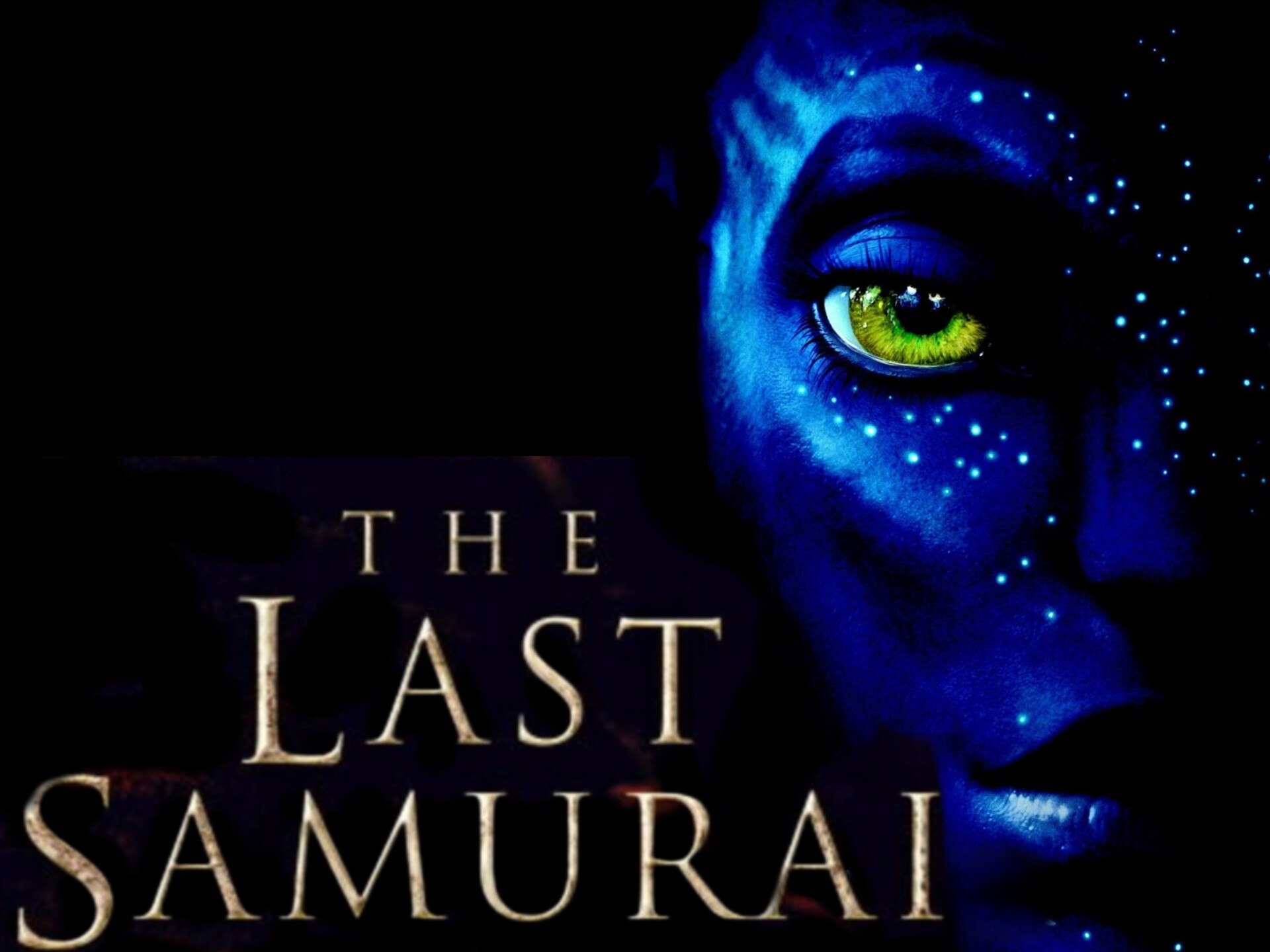 Movie poster from the first Cameron Avatar movie with the title swapped out for The Last Samurai